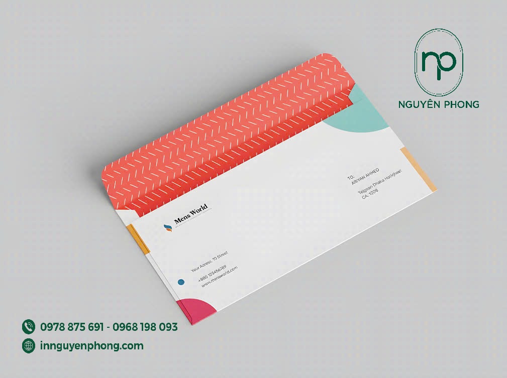 In phong bì với màu sắc đa dạng

